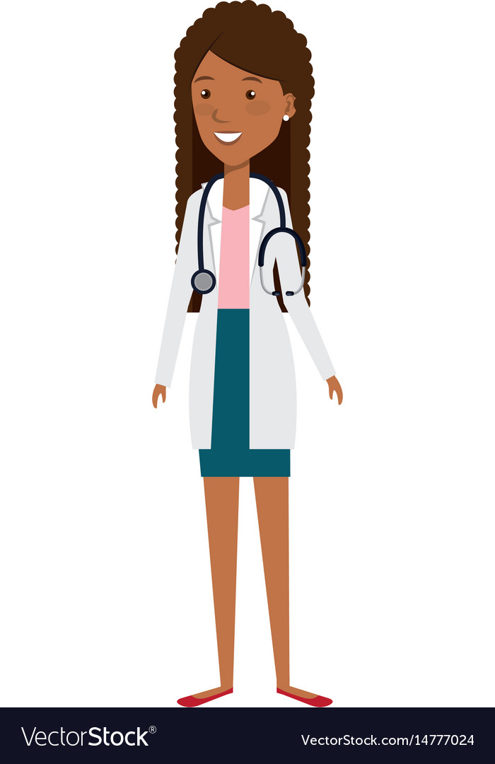 Female doctor with stethoscope avatar character Vector Image