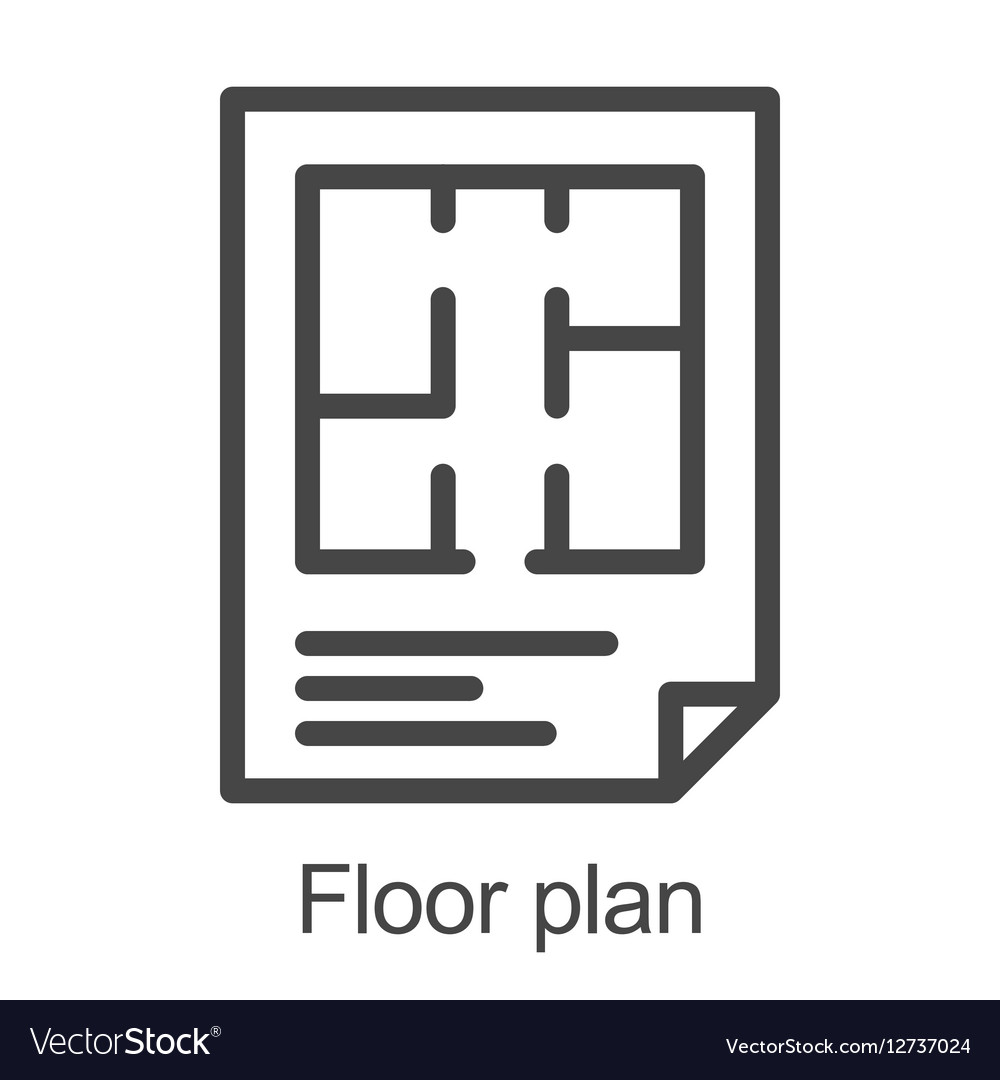 Flat floor plan icon Royalty Free Vector Image