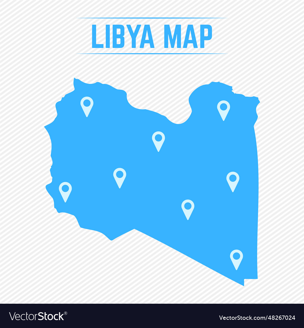 Libya simple map with icons