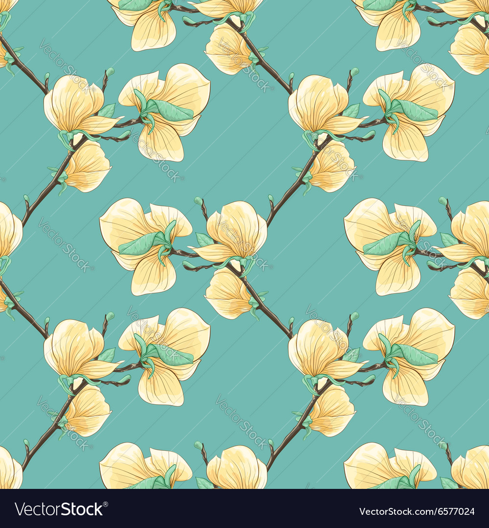 Magnolia Branch Seamless Pattern