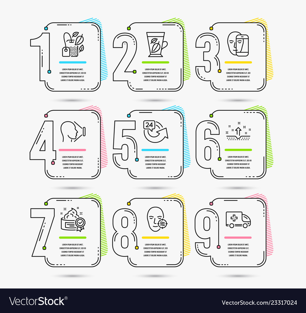 Mint bag cream and face biometrics icons problem vector image Mint bag cream and face biometrics icons problem