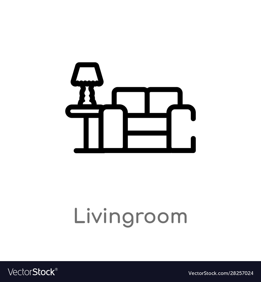 Outline livingroom icon isolated black simple