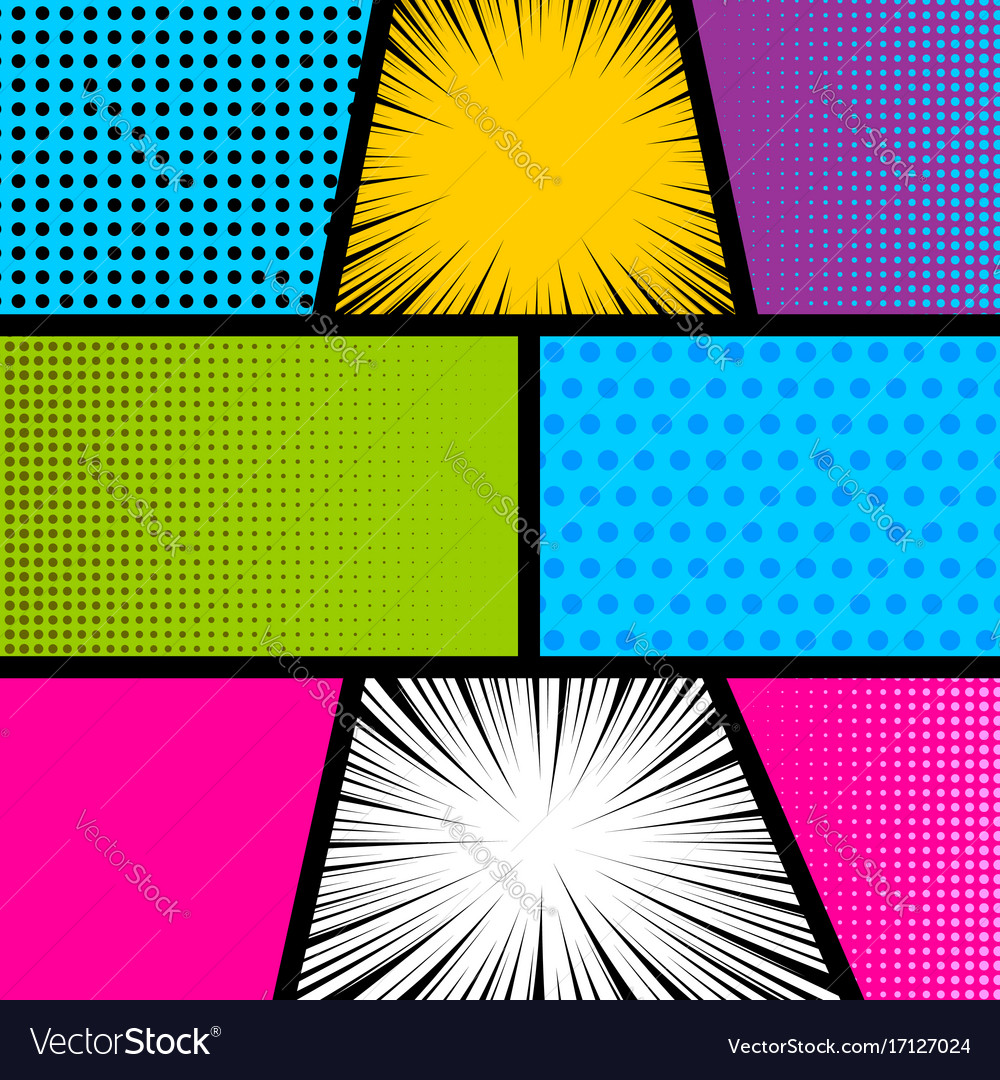 Pop Art Comic Book Strip Background Royalty Free Vector