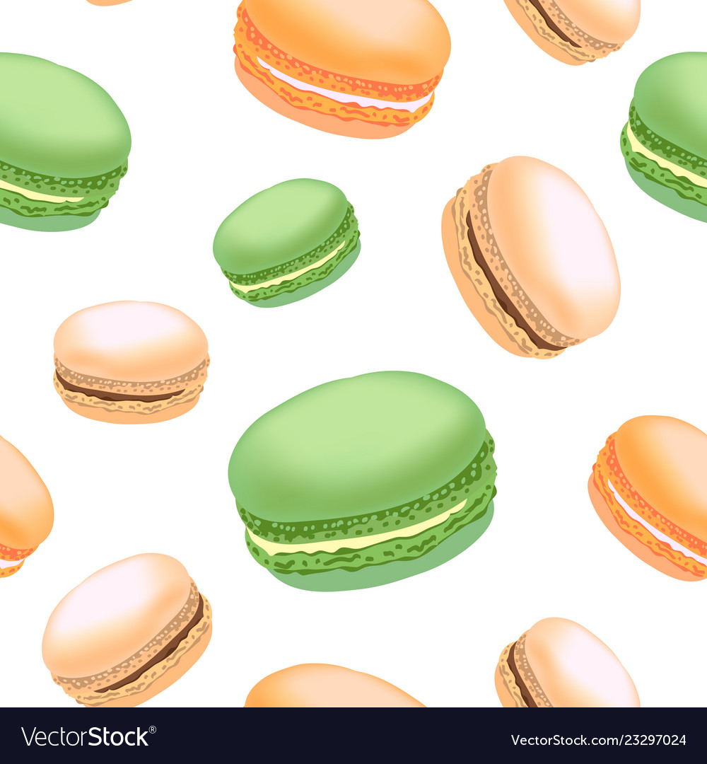 Seamless pattern with colorful macaroon cookies