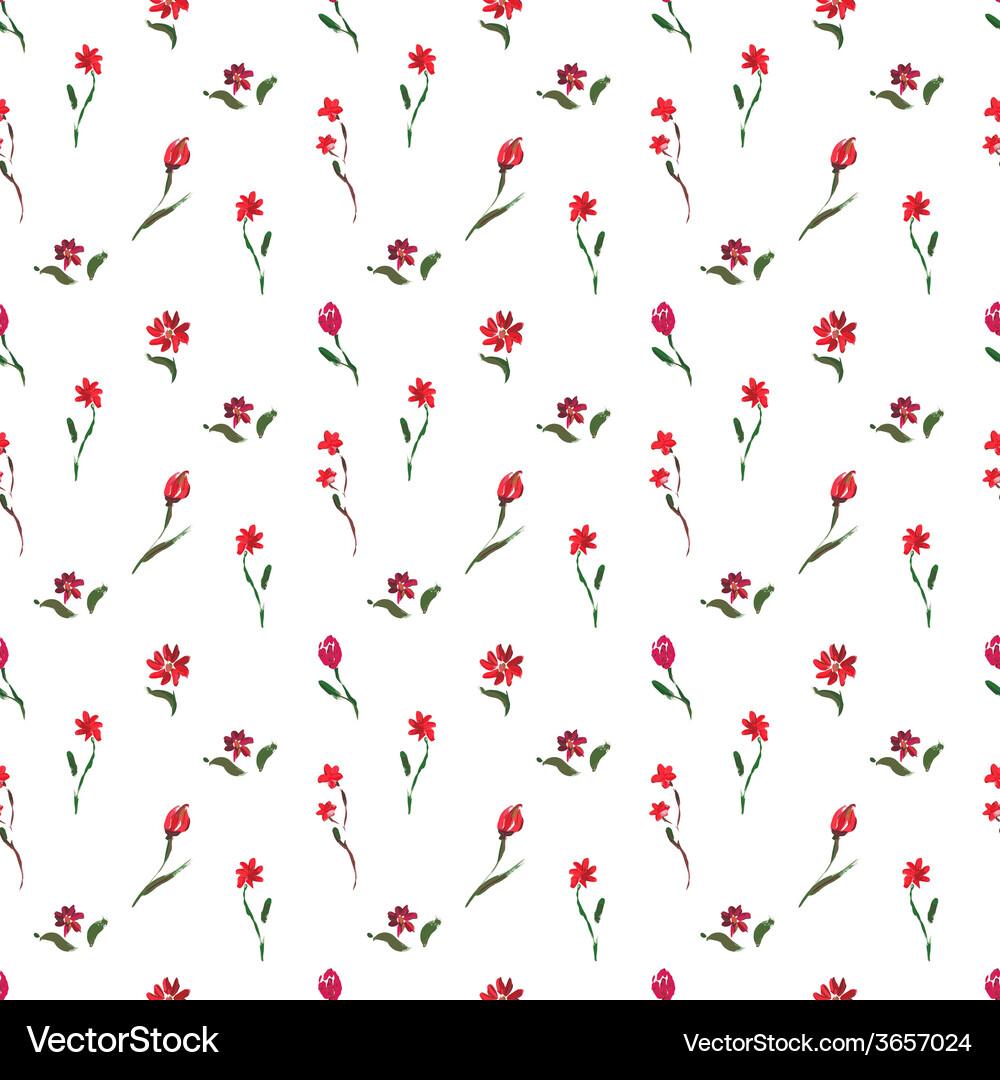 Seamless pattern with flowers Royalty Free Vector Image