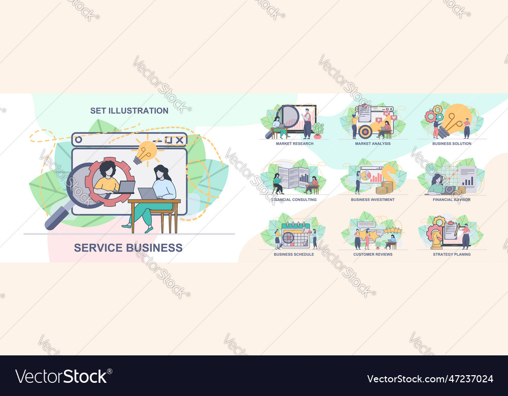 Set of web page design templates for business vector image Set of web page design templates for business