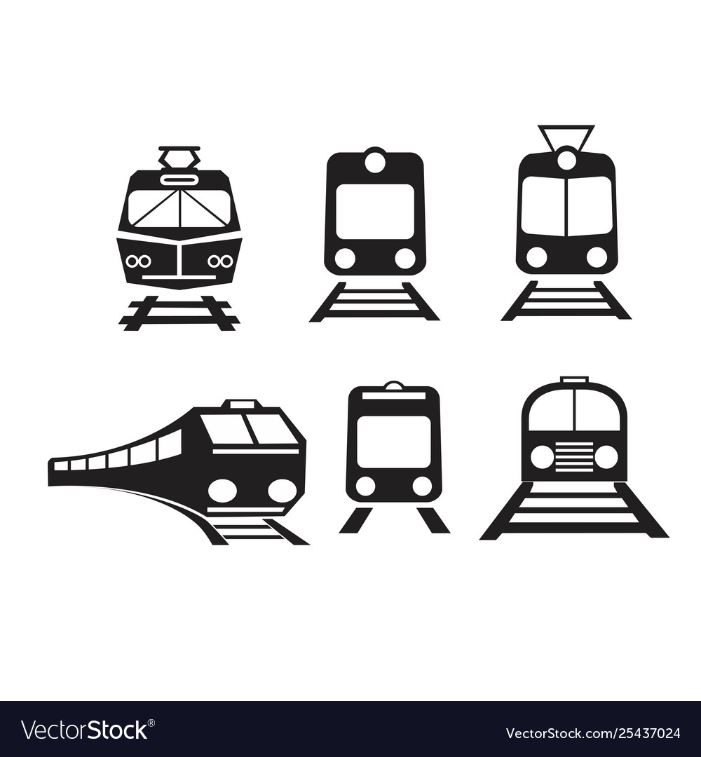 Set trains isolated icons