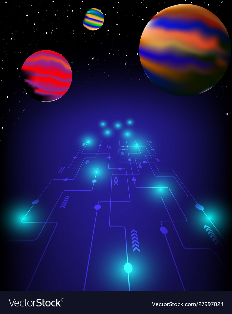 Technology is path to universe Vector Image Technology is path to universe