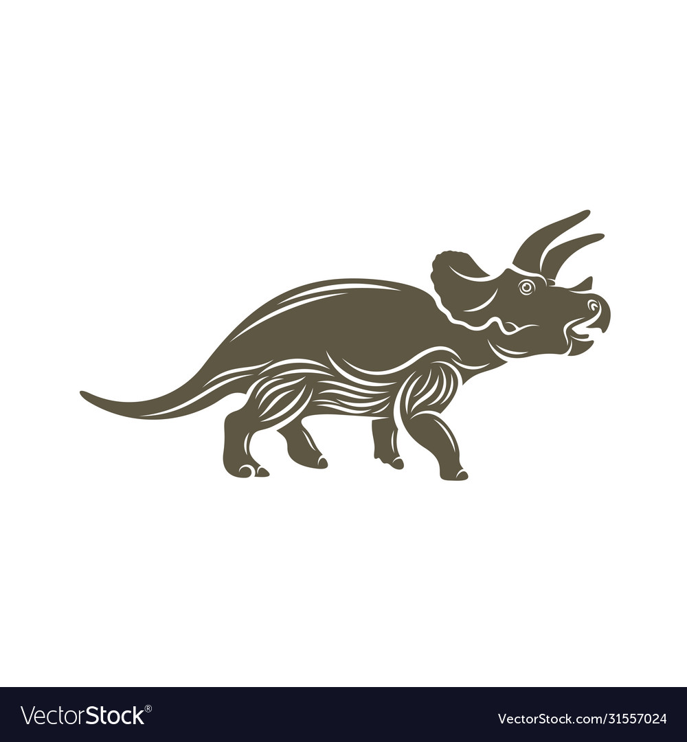 Triceratops dinosaurs logo design icon symbol