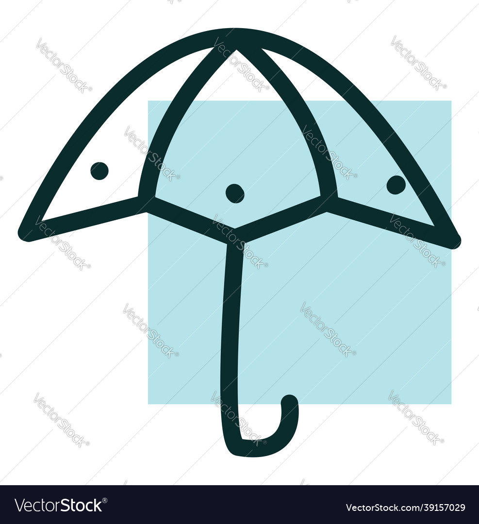 Artistic umbrella icon on white background