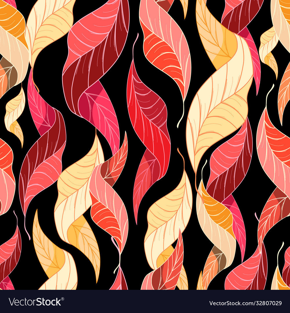 Autumn seamless pattern multicolored leaves vector image Autumn seamless pattern multicolored leaves