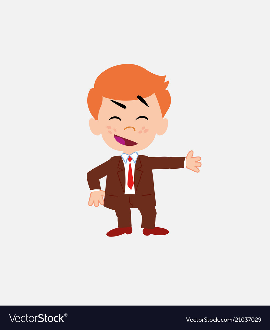 Businessman showing something in an optimistic vector image Businessman showing something in an optimistic