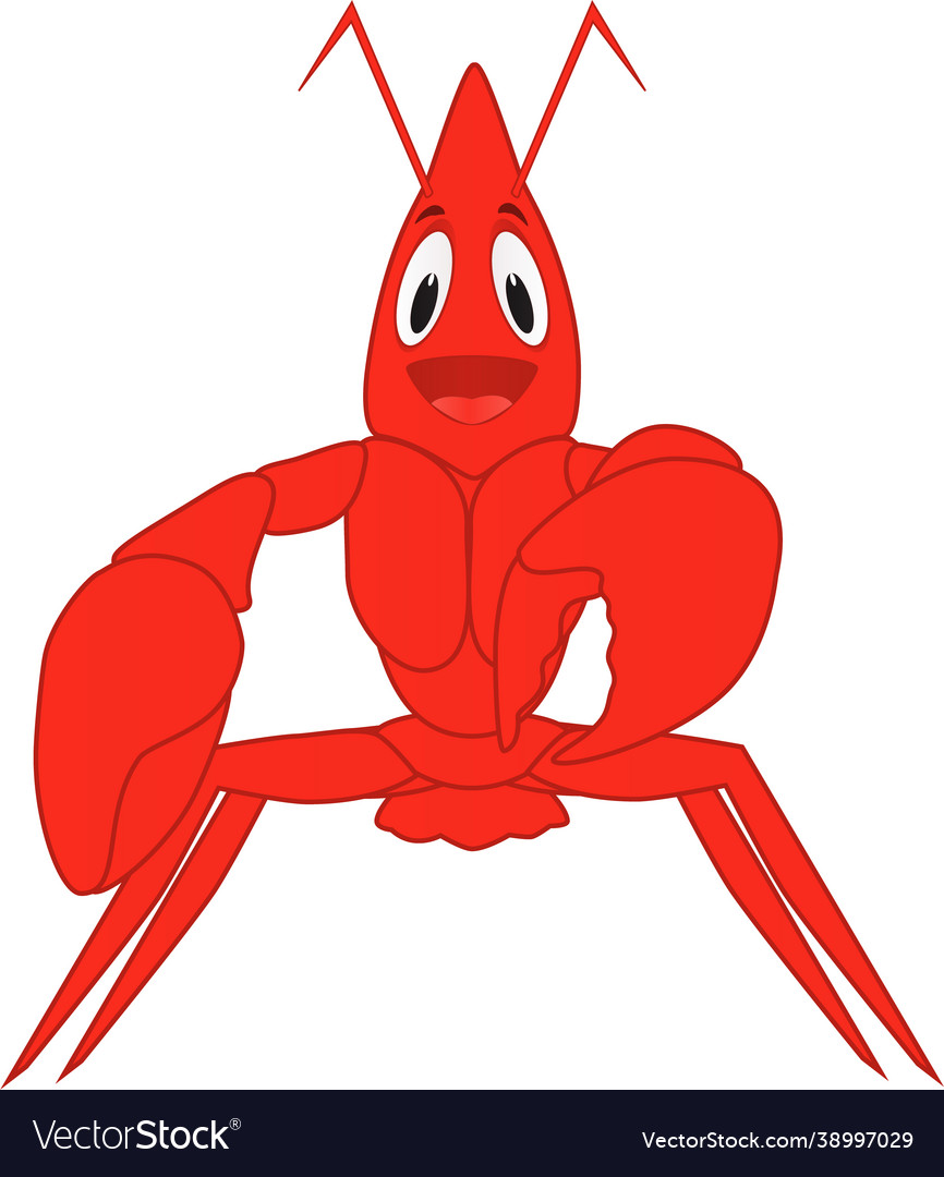 Cartoon a friendly lobster