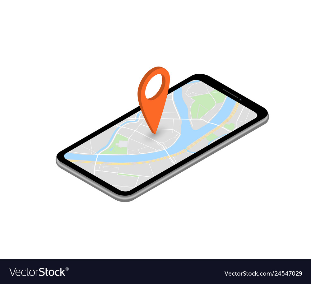 City map route navigation smartphone phone point Vector Image