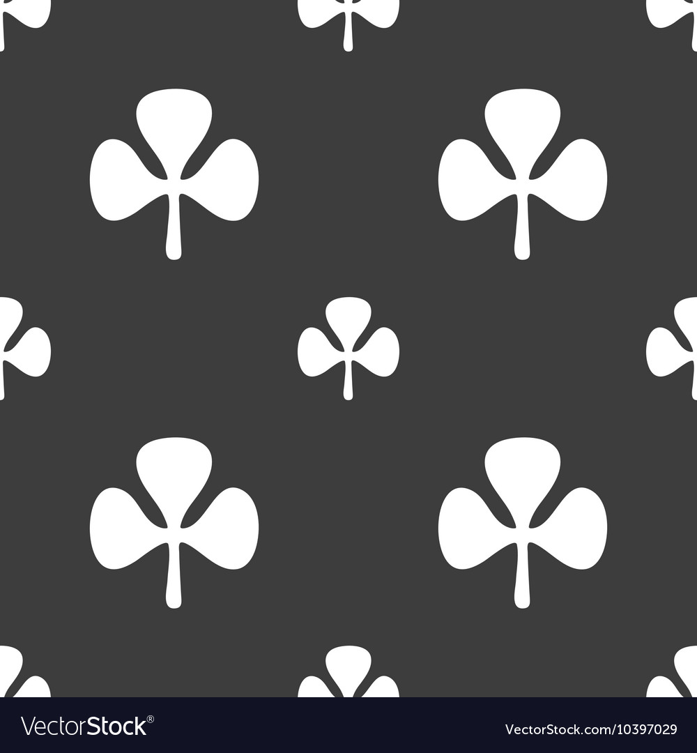 Clover sign seamless pattern on a gray background