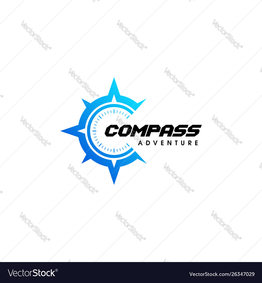 Compass logo design c letter icon symbol