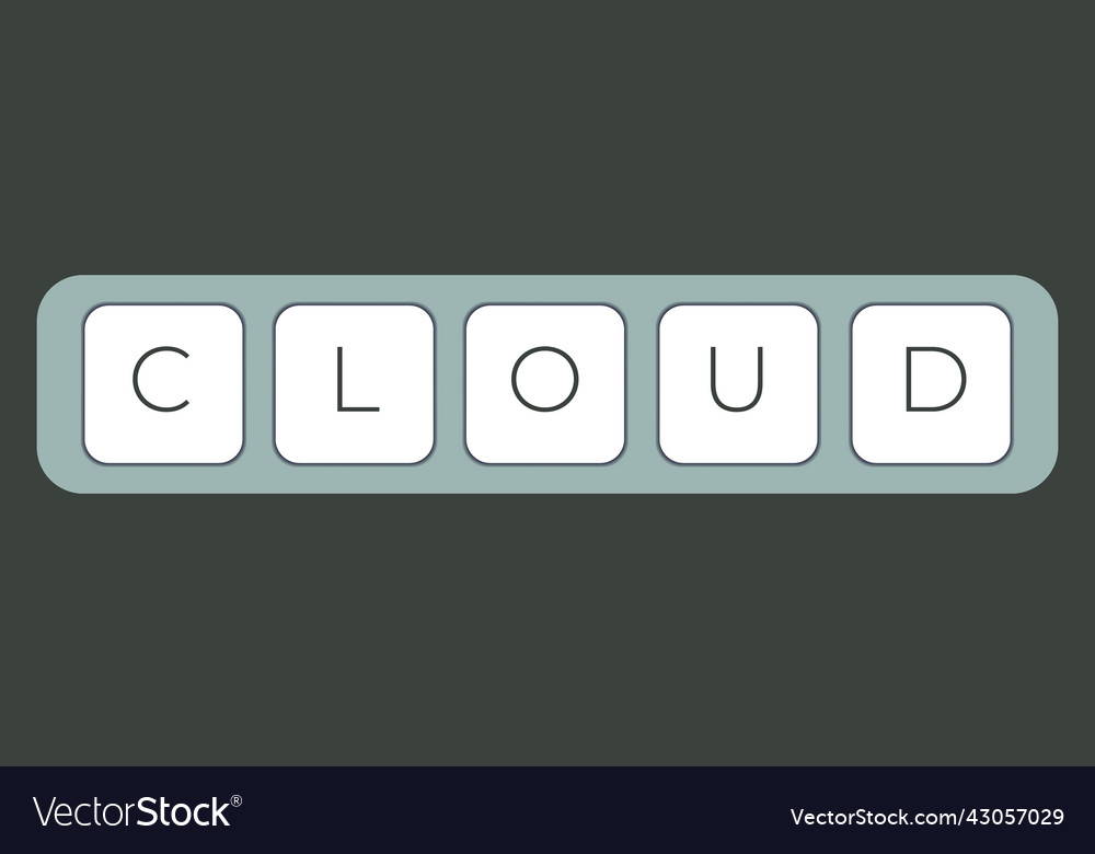 Computertastaturschlüssel mit Cloud vector image Computertastaturschlüssel mit Cloud