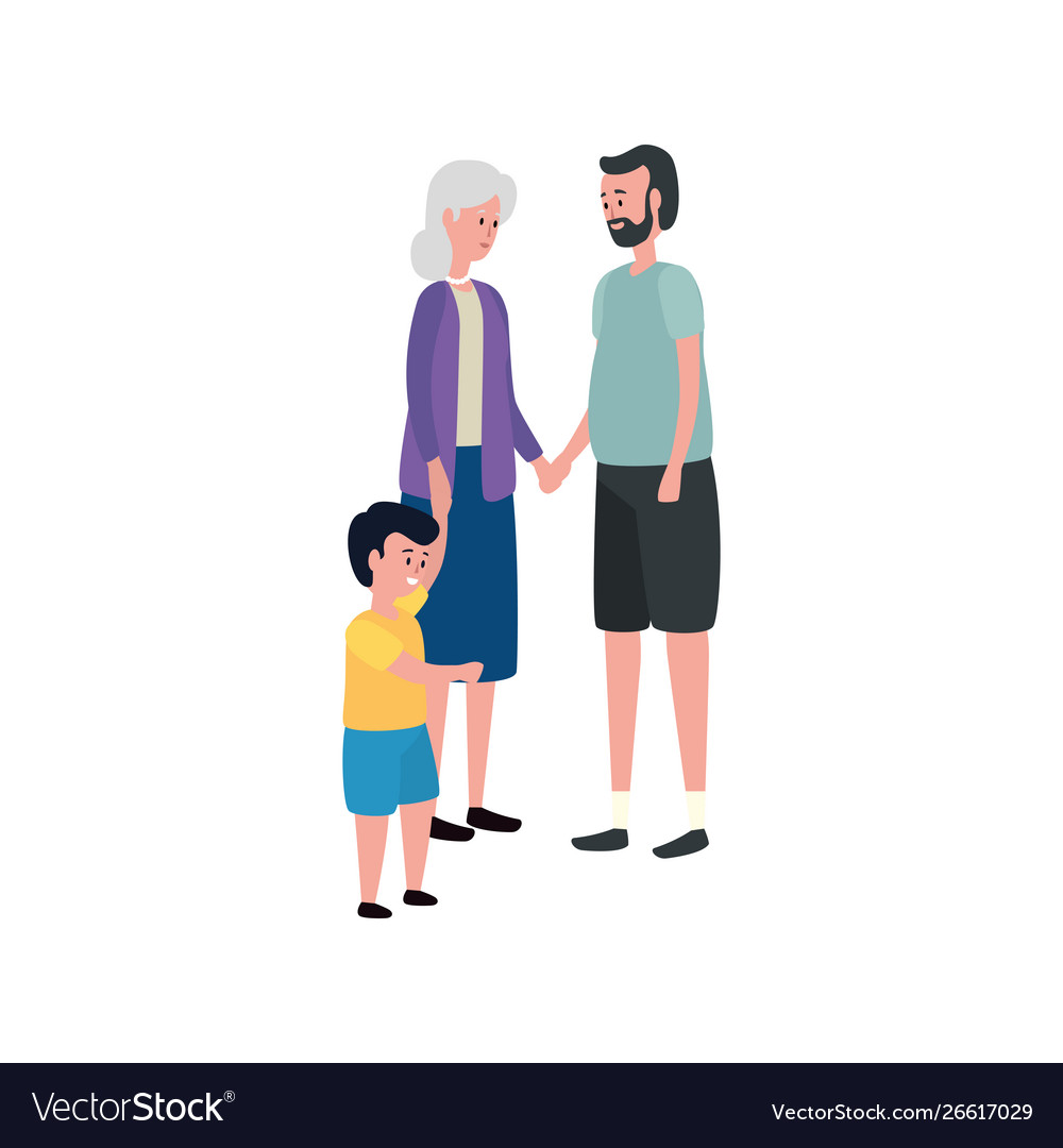 Cute grandparents couple with grandson