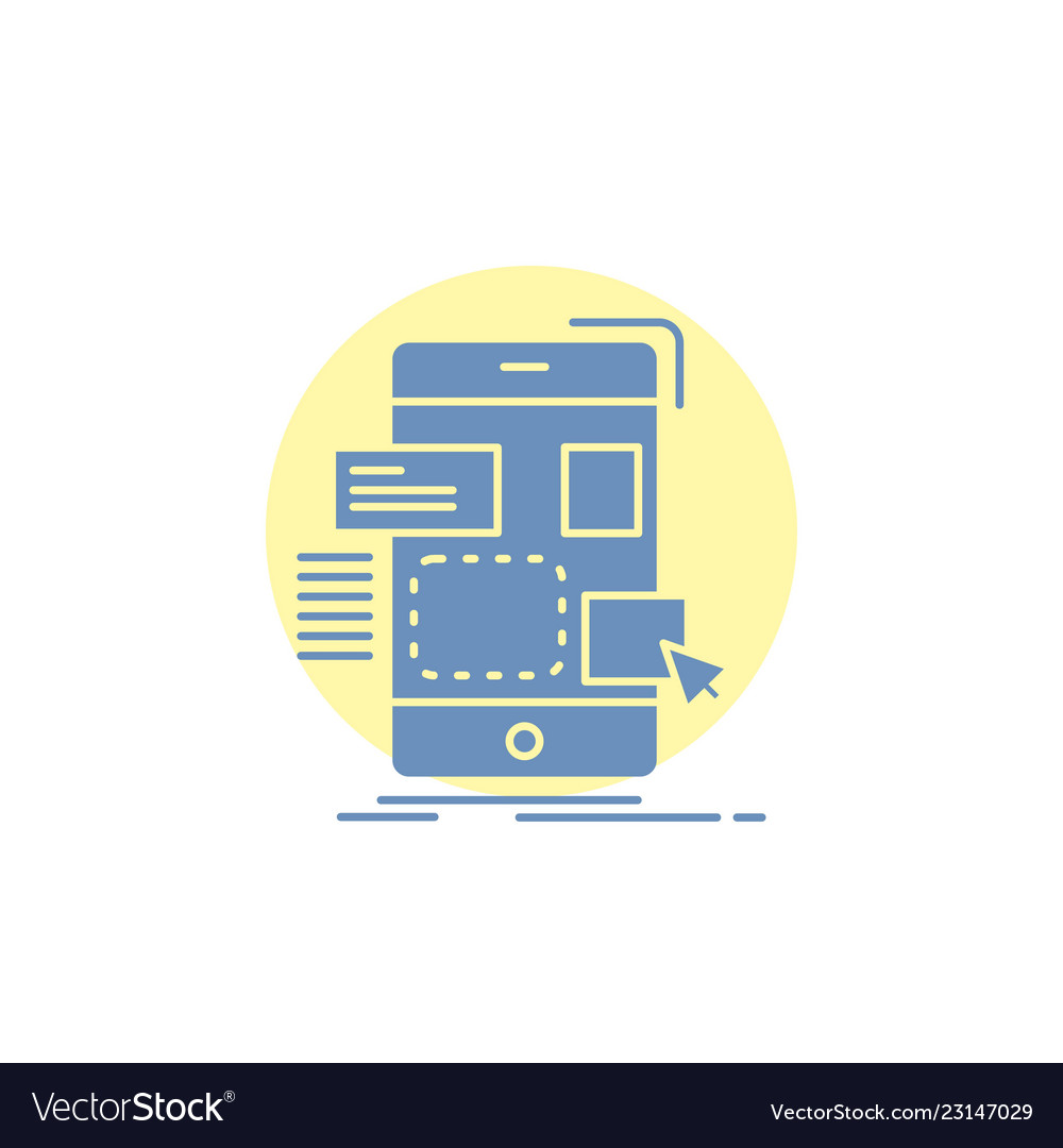 Drag mobile design ui ux glyph icon vector image Drag mobile design ui ux glyph icon