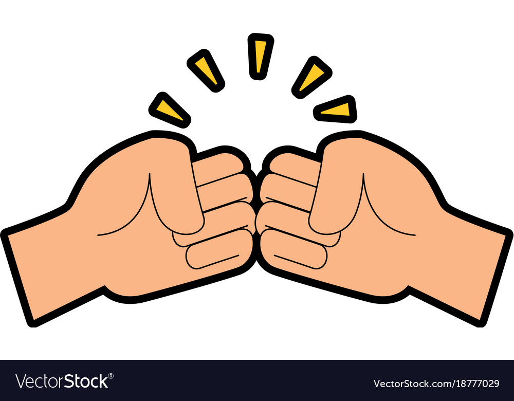 Fists crashing isolated icon