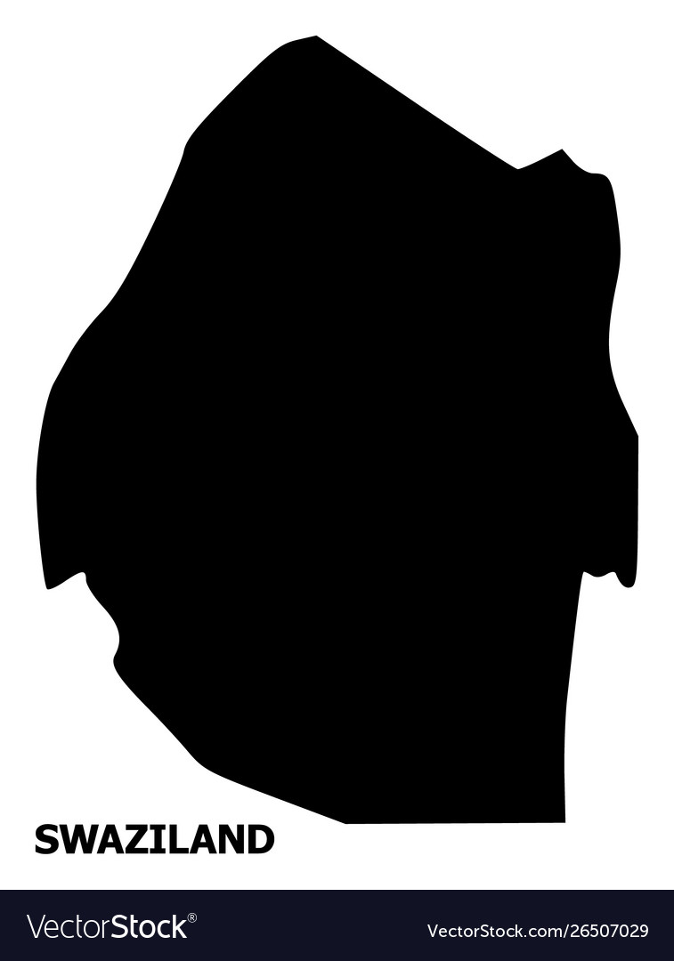 Flat map swaziland with name