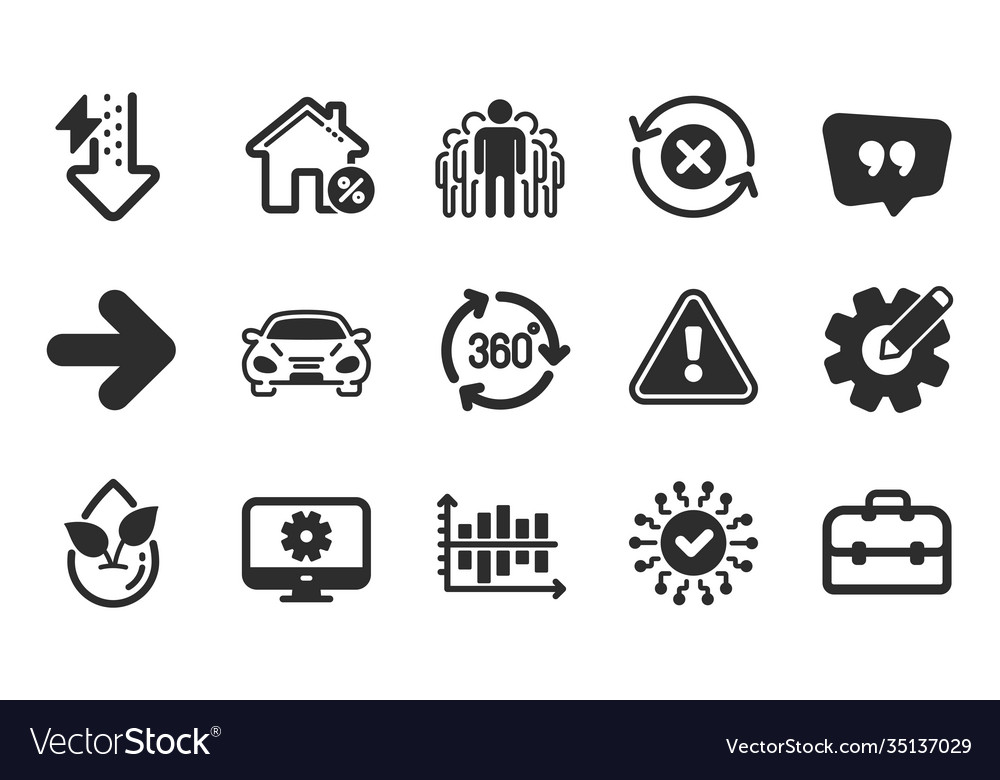 Group diagram chart and 360 degree icons set vector image Group diagram chart and 360 degree icons set