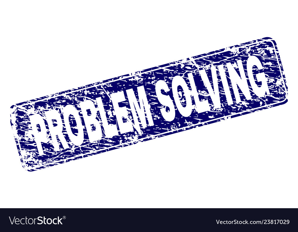 Grunge problem solving framed rounded rectangle