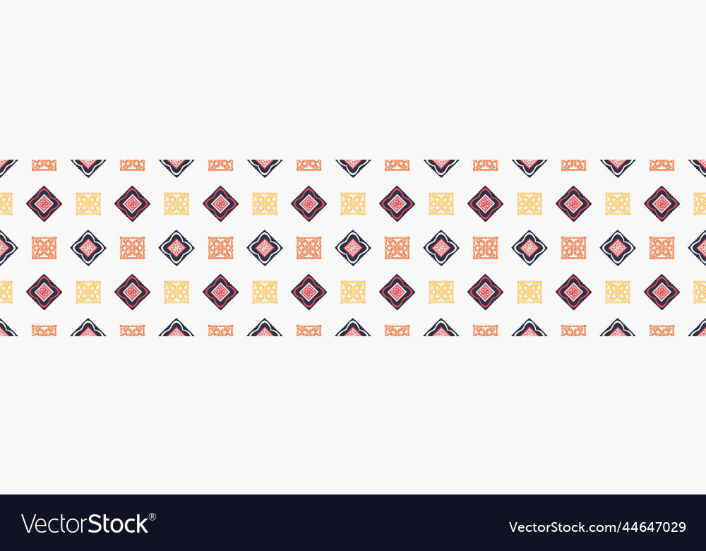 Hand drawn retro block print seamless border vector image Hand drawn retro block print seamless border