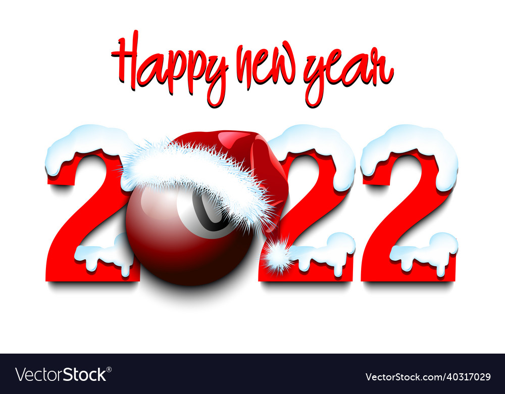 Happy New Year 2022 And Billiard Ball Royalty Free Vector