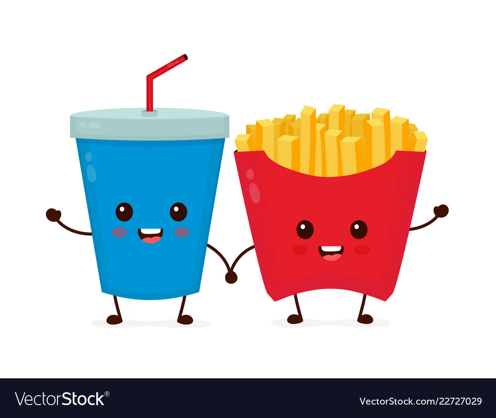 Happy smiling funny cute soda Royalty Free Vector Image