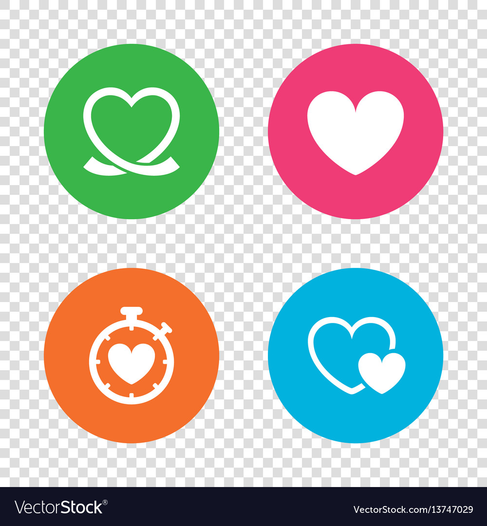 Heart ribbon icon timer stopwatch symbol Vector Image