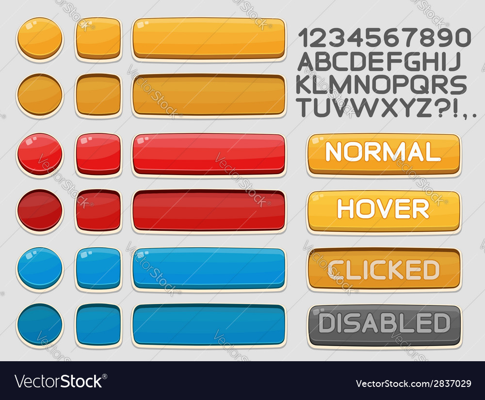 Interface buttons set for games or apps 1