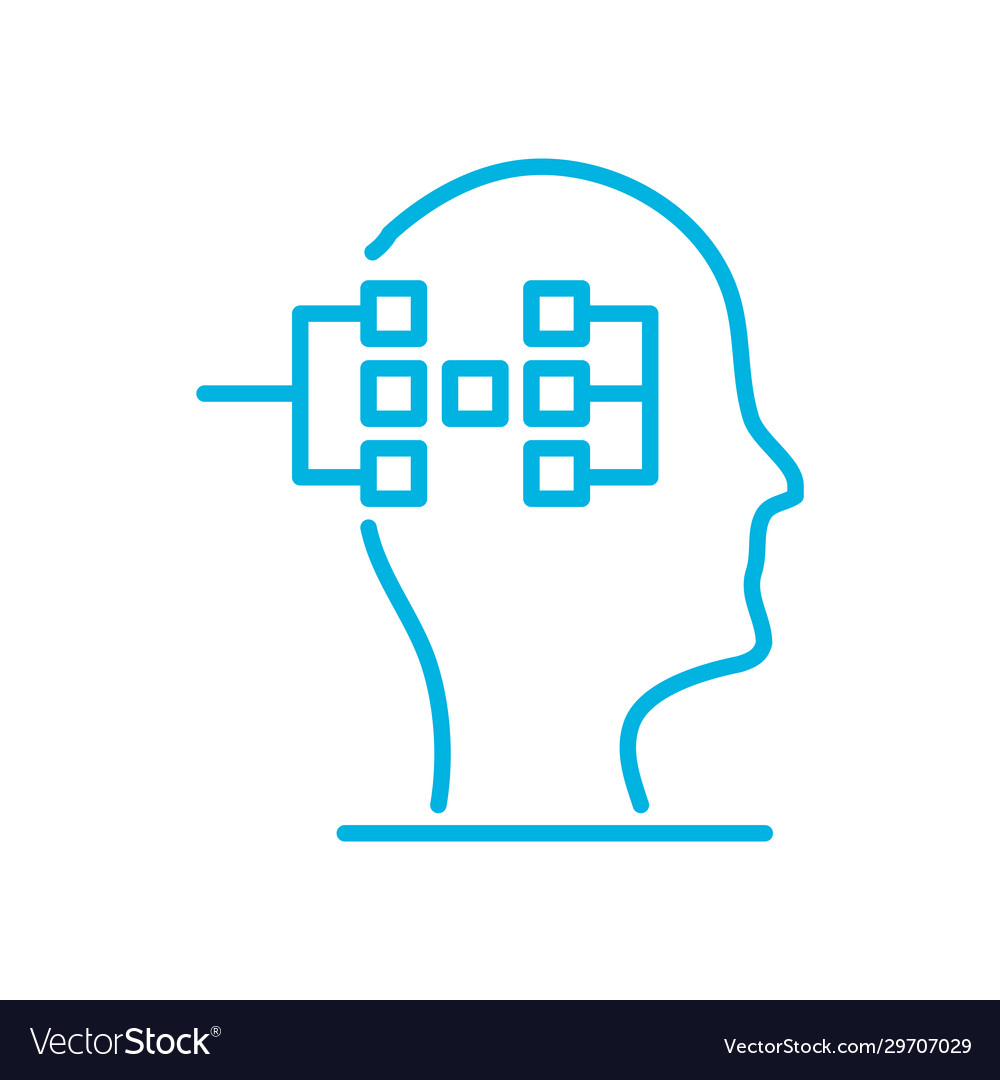 Isolated circuit and head line style icon