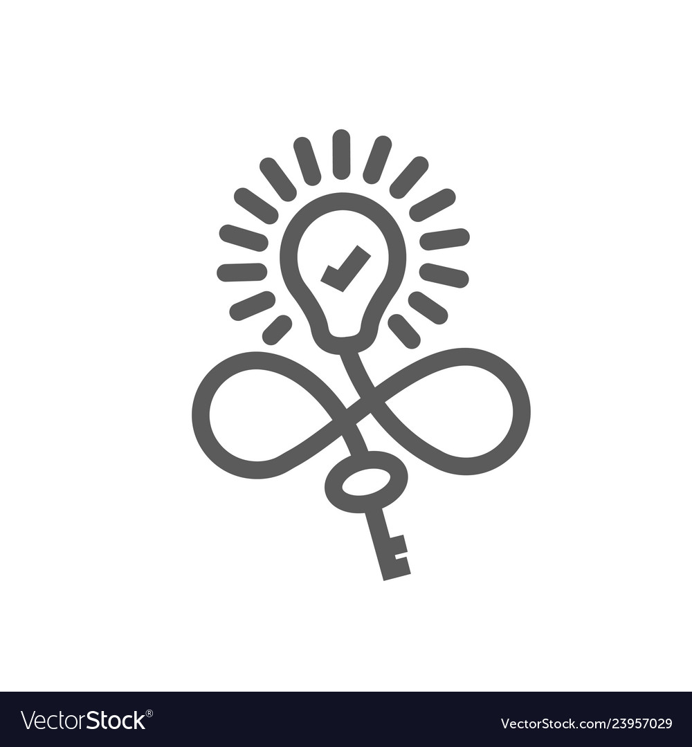 Light bulb line icon isolated on white vector image Light bulb line icon isolated on white