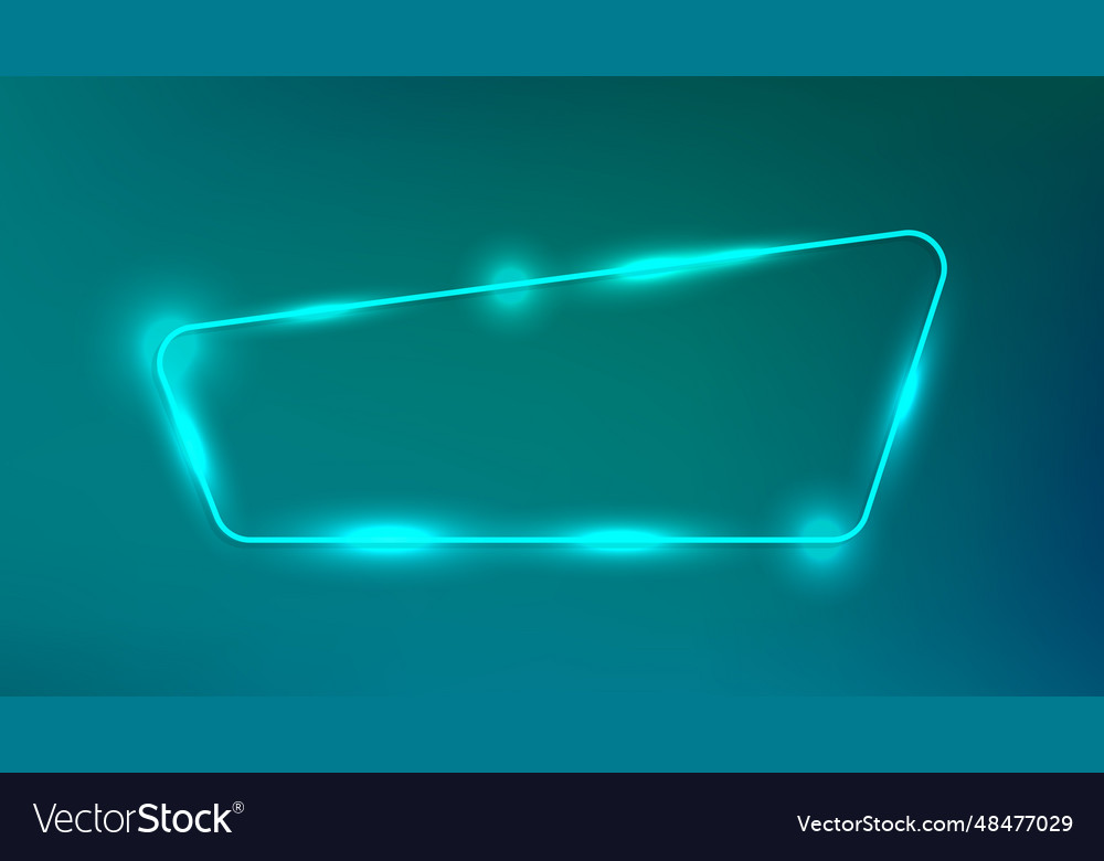 Neon rounded frame with shining effects vector image Neon rounded frame with shining effects