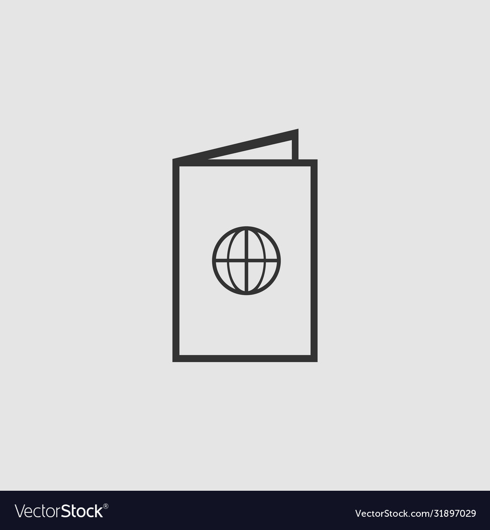 Passport icon flat vector image Passport icon flat