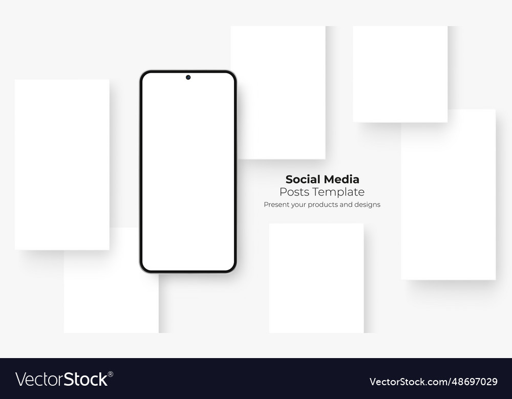 Phone with blank screen template for smm