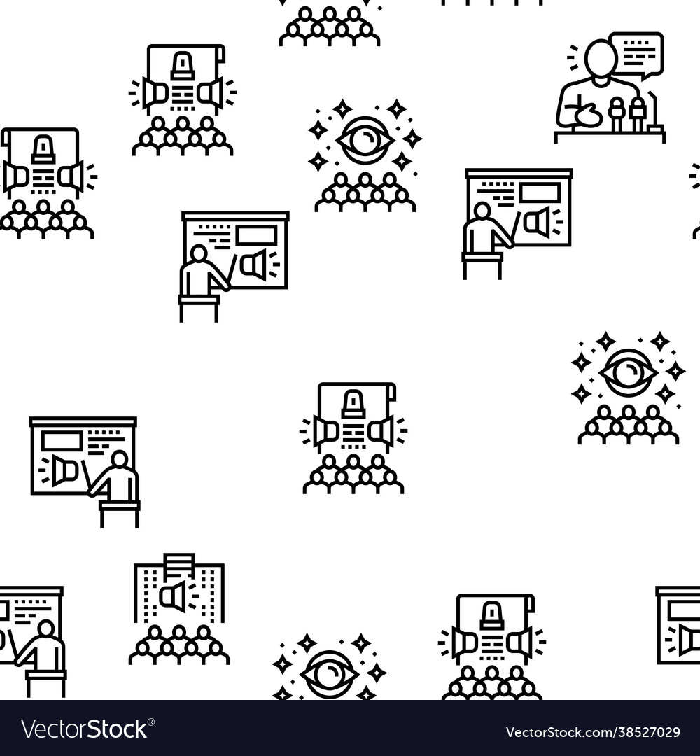 Pr public relations seamless pattern