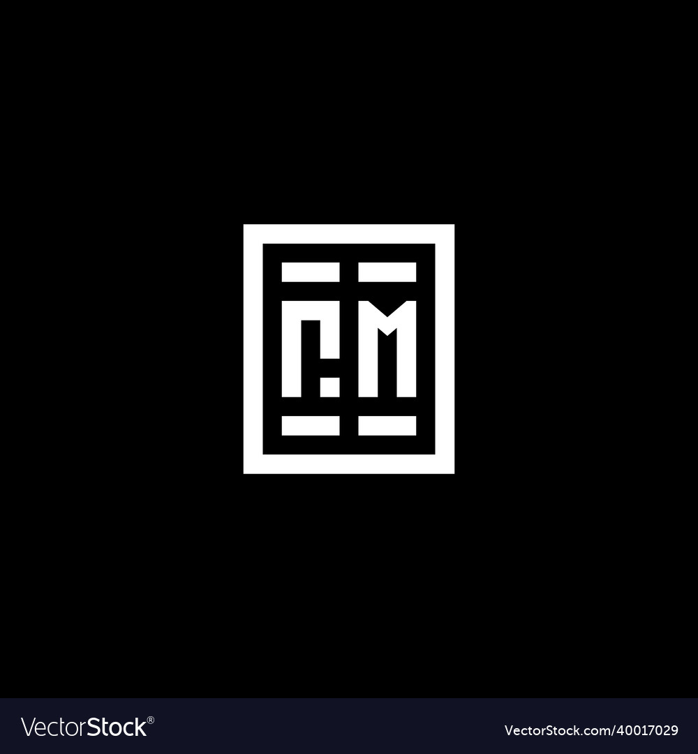 Rm initial logo with square rectangular shape