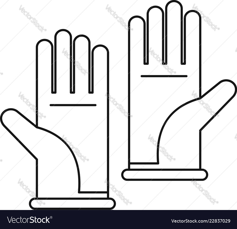 Rubber gloves icon outline style Royalty Free Vector Image