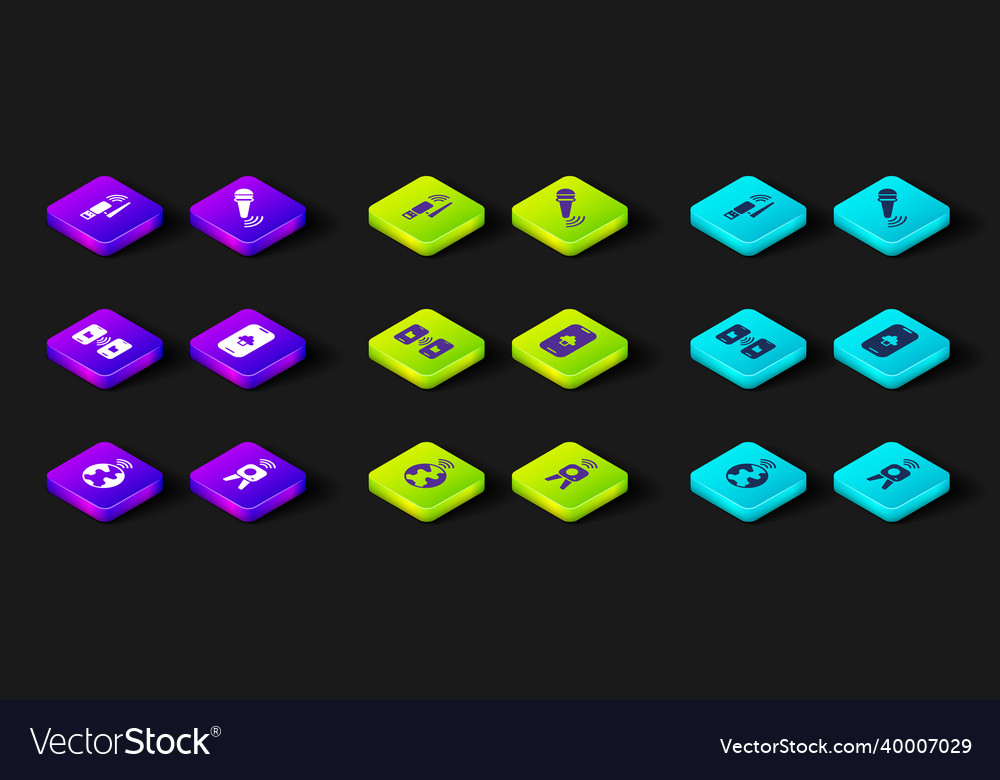 Set global technology web camera data transfer Vector Image Set global technology web camera data transfer