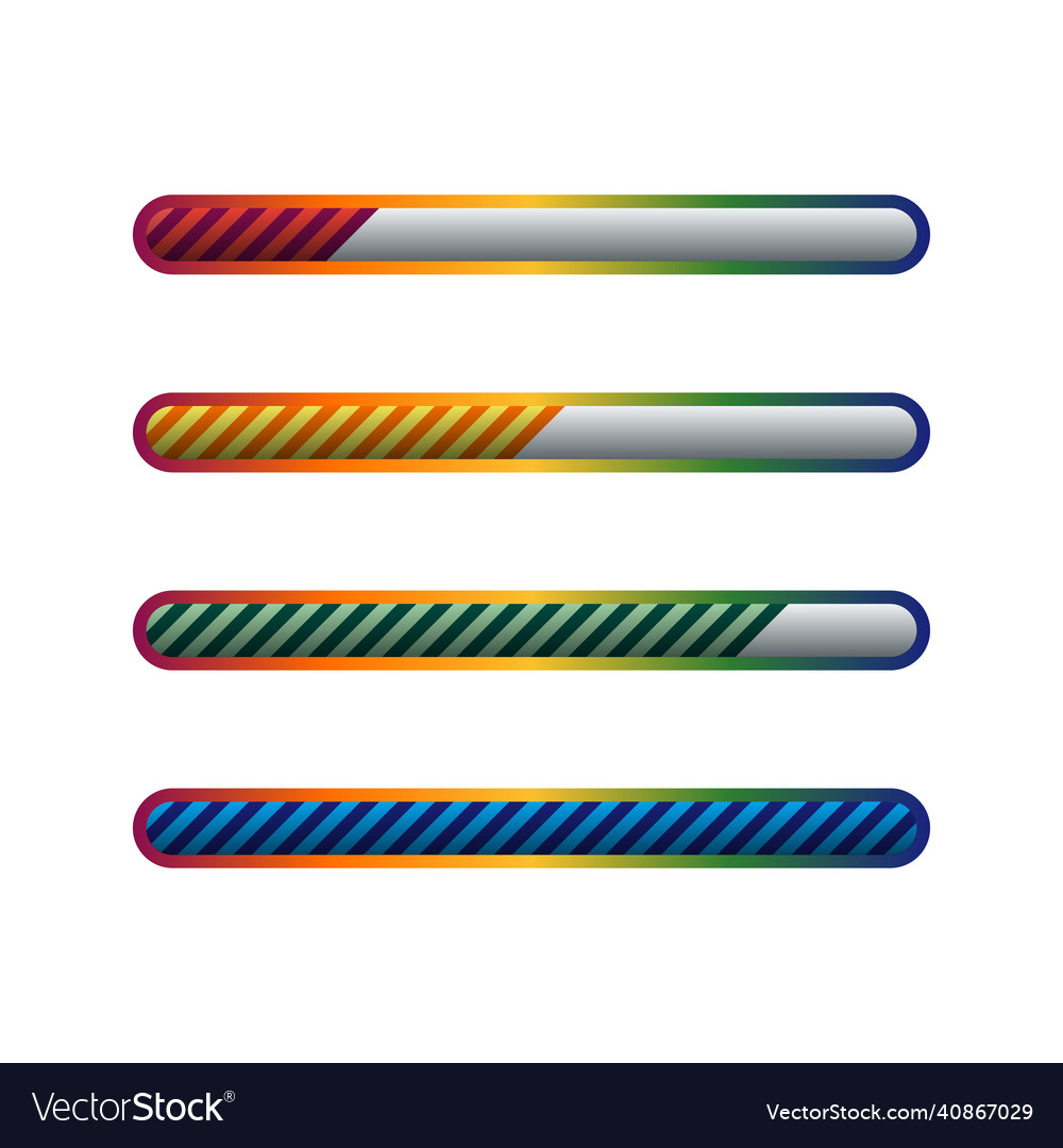 Set of application or page download indicators vector image Set of application or page download indicators