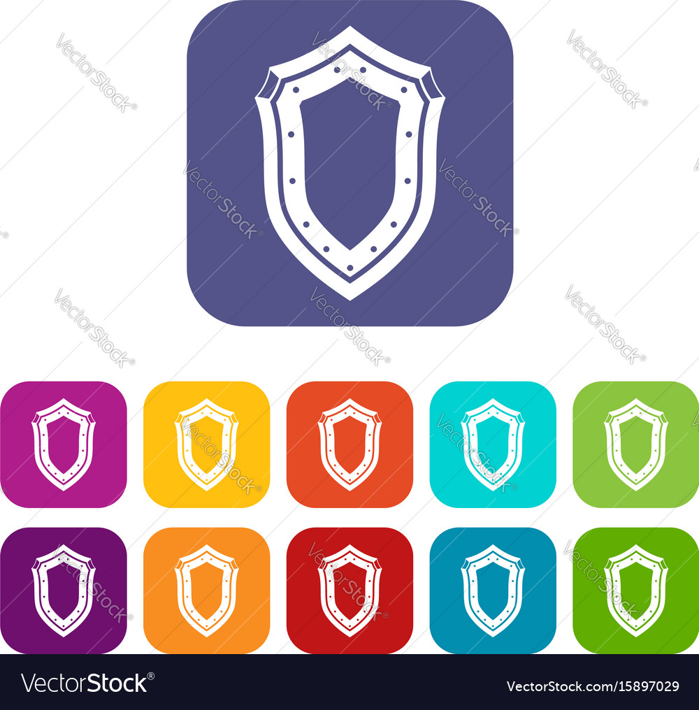 Shield icons set Royalty Free Vector Image - VectorStock