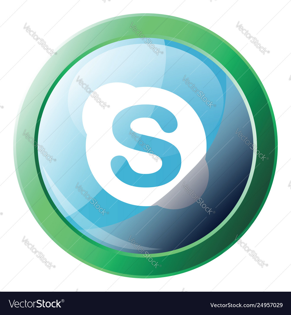 Skype bubble with round green frame icon