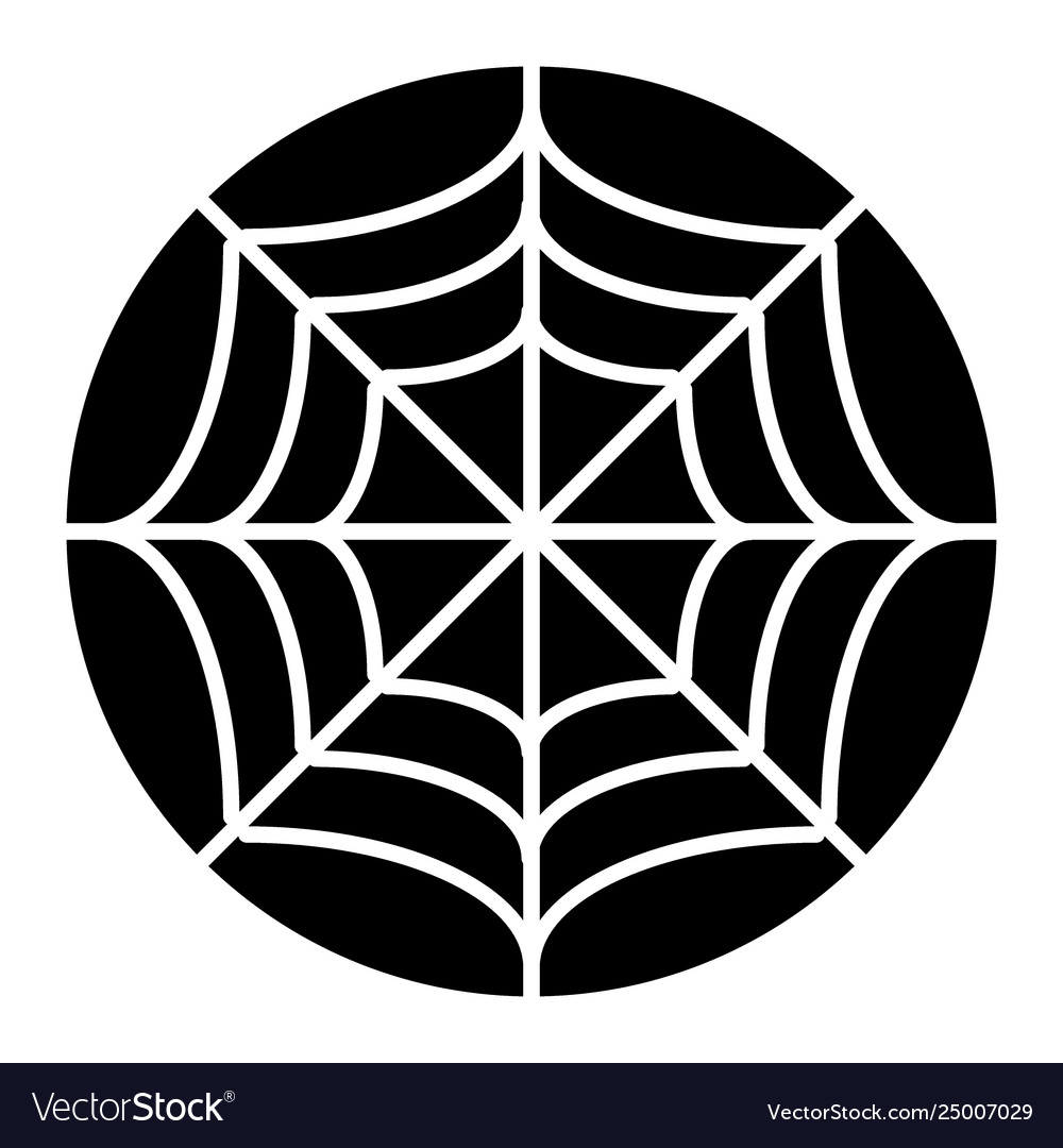 Spider net solid icon web vector image Spider net solid icon web