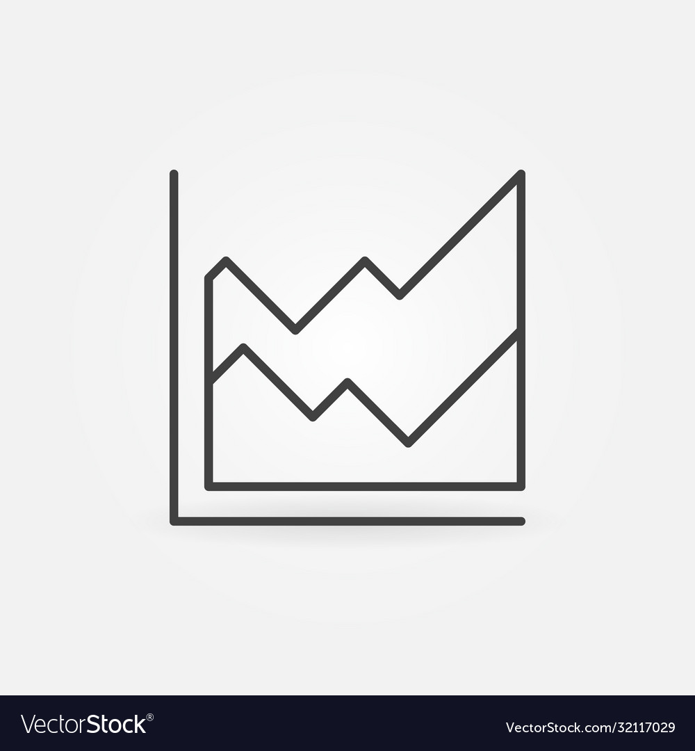 Thin Line Area Chart Icon