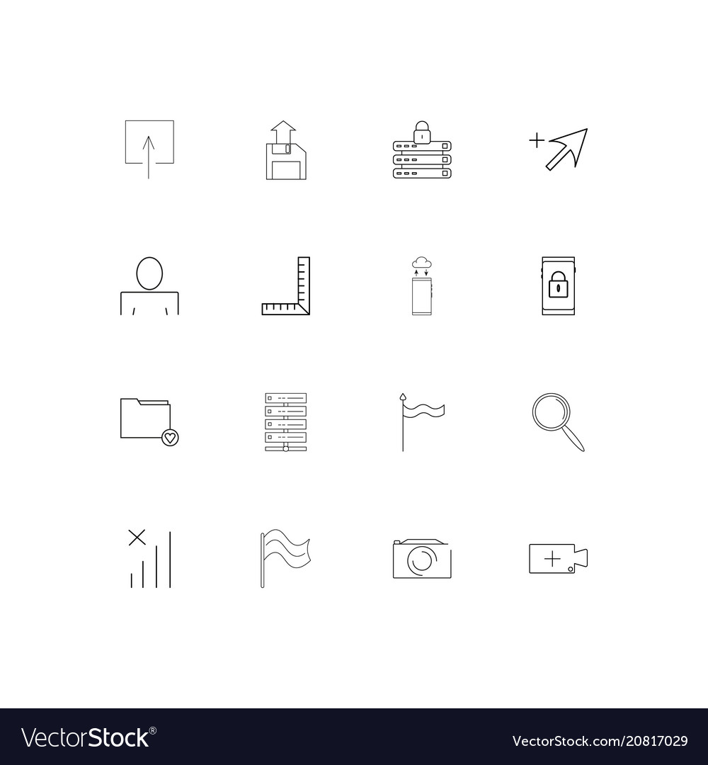 Web linear thin icons set outlined simple