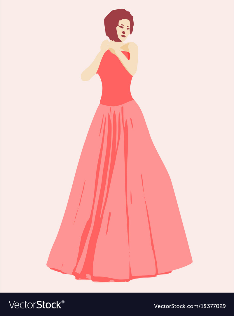 Woman silhouette in dress