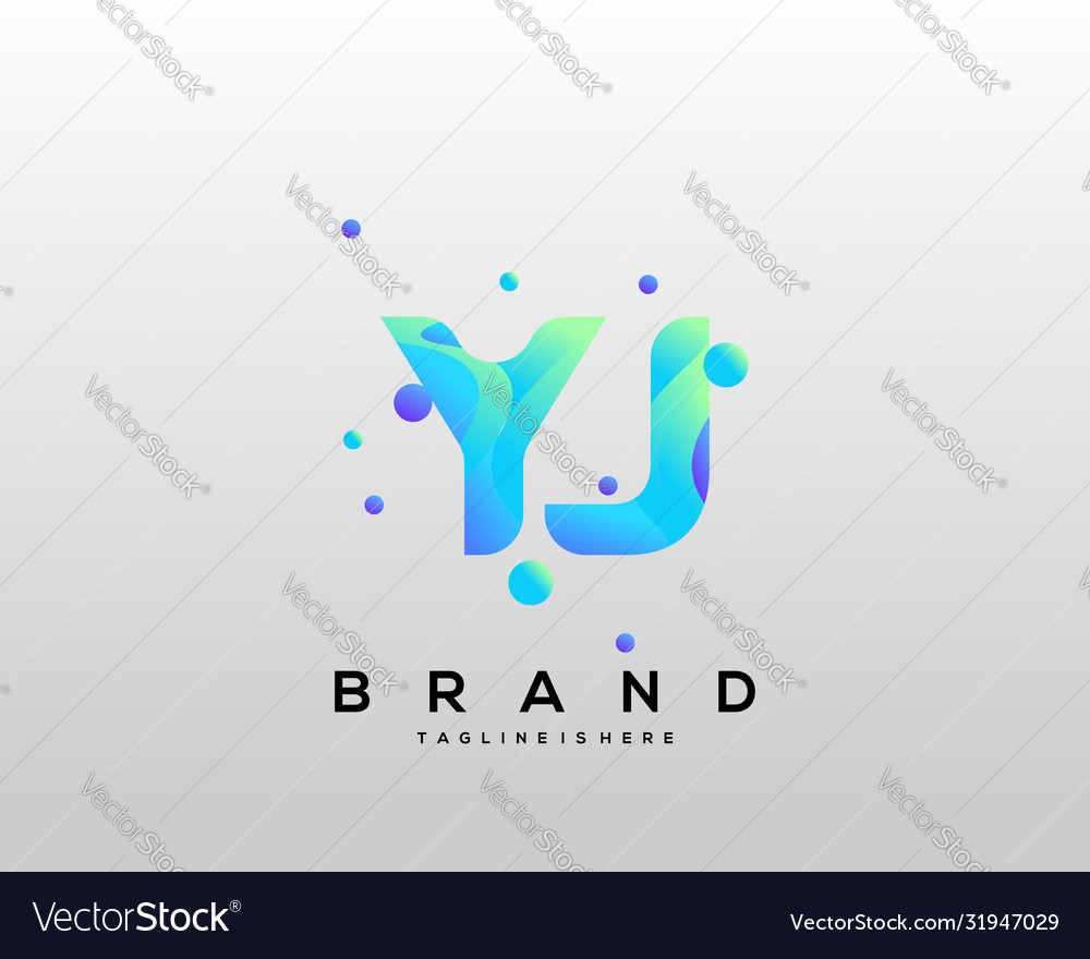 Yj initial logo with colorful template Vector Image Yj initial logo with colorful template