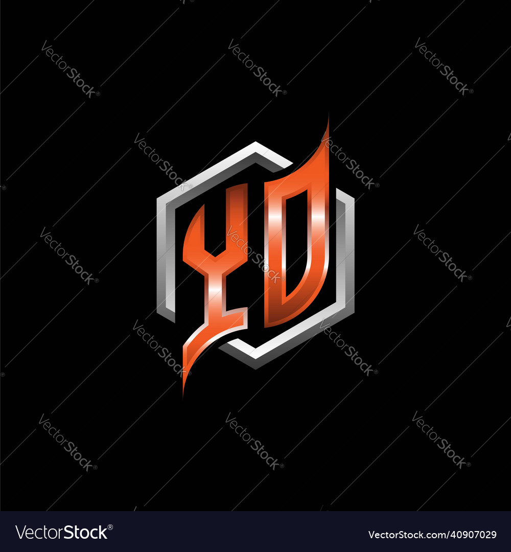 Yo monogram geometric orange with hexagonal